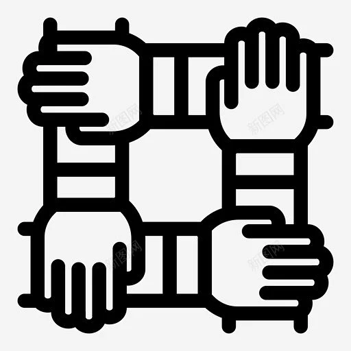 团队合作手臂商务图标 设计图片 免费下载 页面网页 平面电商 创意素材-花瓣网