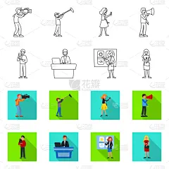 isolated object news and studio logo set of