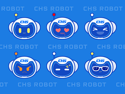 机器人表情应用图标设计插图网页图标插图设...