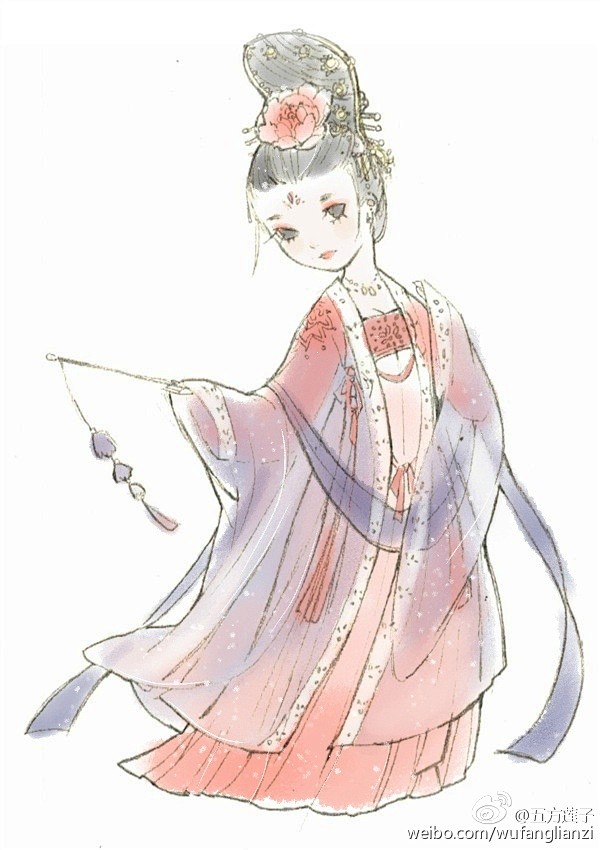【汉服Q版美女之齐胸襦裙】五方莲子作品