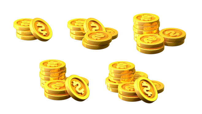 金币图标，卡通3D金币，商城金币，金币堆，筹码，Gold-Coin-花瓣网