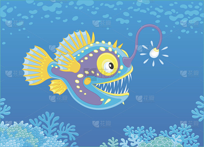 在深海中狩猎的琵琶鱼