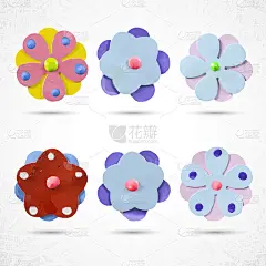 向量设计师元素设置向量花卉设计。独特的夏季/春季花卉收藏。婚礼矢量邀请卡水彩设计师元素集-矢量。