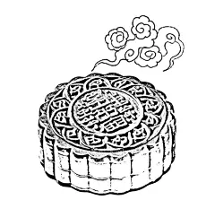 月饼白描  - 源文件下载【酷图网】中秋月饼,团员,月饼插画,中秋素材,糕点,月饼,广告设计,白描,素描,黑白,线描,设计,PSD分层素材