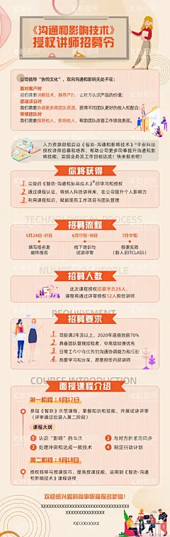 授权讲师招募令  - 源文件下载【酷图网】卡通,商务,橙色,公众号,讲师,招募,长图,海报