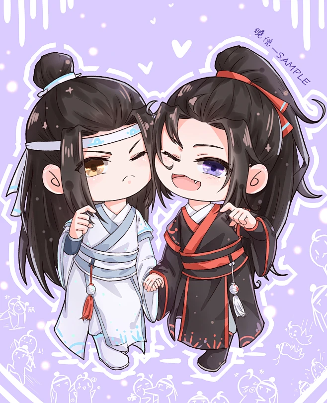 魔道祖师，忘羡，蓝忘机，魏无羡，Q版；lof/微博：依旧在咸鱼的曉憶-花瓣网