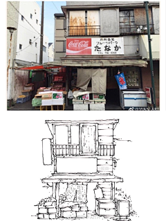 HIGGD采集到钢笔淡彩（线稿临摹）