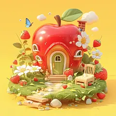 童话建筑系列～红色苹果房子 - 小红书