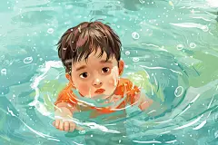 公益插画夏季防溺水