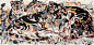 【 吴冠中 《虎》 】纸本设色，67×138cm，1994年作。 作品表现了几只斑斓猛虎的想象，笔墨挥洒自如，色彩鲜艳富丽，体现了画家极高的抽象能力和创造性。