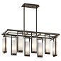 8 Light Grid and Rectangle Glass Chandelier: