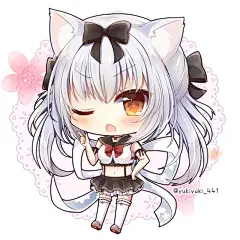 动漫人物，少女手绘涂鸦，画师悠希的作品，Q版FGO同人图