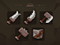 Casual Weapon Icon Bronze 3d lowpolygon cartoon games vr ax sword weapon rpg swords attack dagger short sword hamer shield fantasy casual