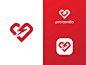 Pro Cardio app icon app logo cardio design fitness fitness center heart heart icon heart lightning heart thunder heart thunderbolt iconic logo logo design logo designer minimal minimalist negative space training workout