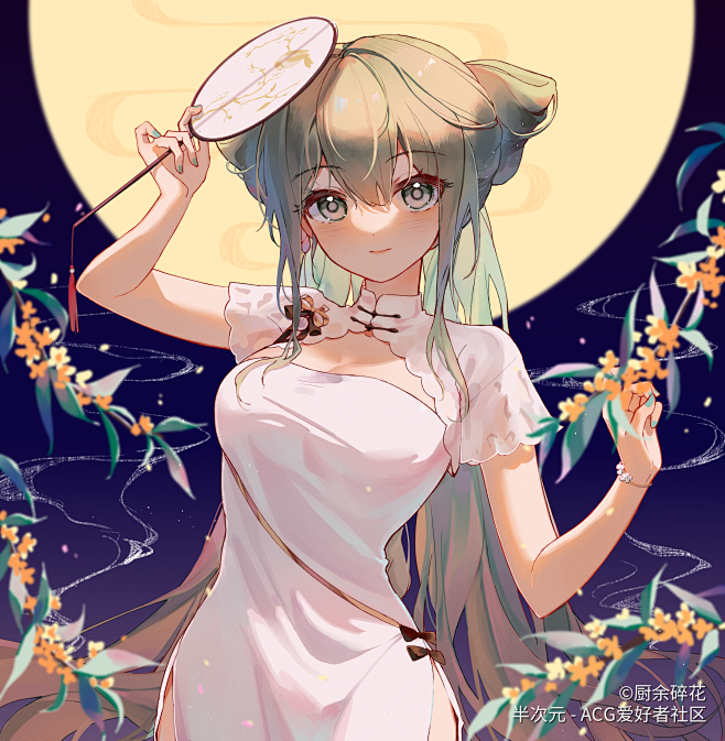 旗袍 顶光 插画