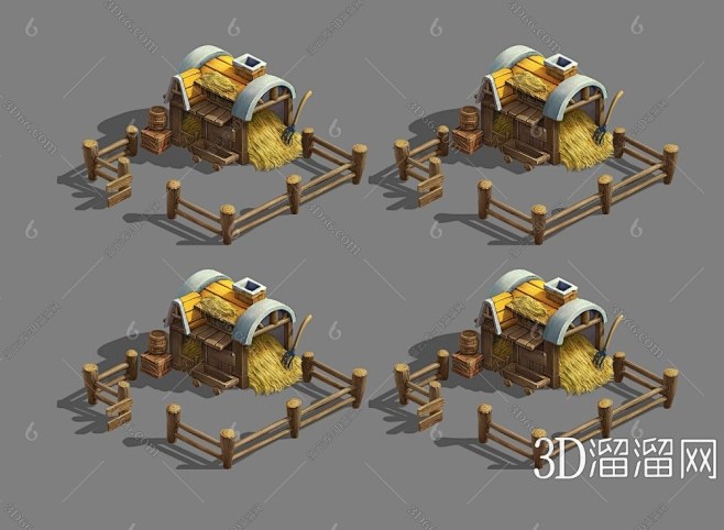 【草棚3D模型下载】-草棚3D模型素材下...