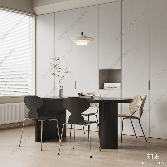 现代餐桌椅组合3D模型下载【ID:112...