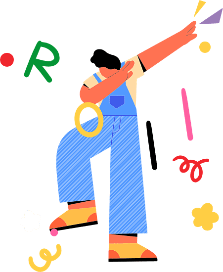 跳舞的人2加场景矢量插画