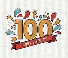 彩色生日数字100平线设计