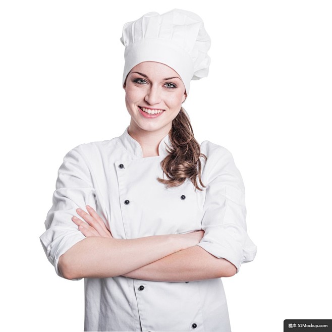 厨师女厨师人物大白帽