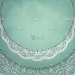 薄荷复古白色图案贺卡准备排版。