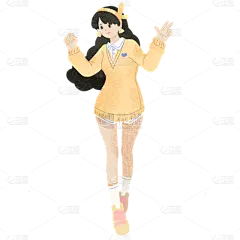 手绘-开心情绪人物插画6