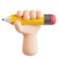 Holding Pencil 3D Icon