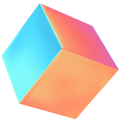 霓虹渐变不规则3d立体图形png免抠图