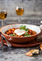 chickpea and chorizo tapas with sherry