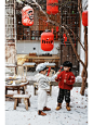 "带娃古厝雪地围炉煮茶，好有年味