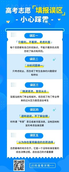 高考热点话题高考志愿填报排版长图海报