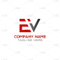 initial ev letter logo with creative modern