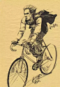 久未骑行的帅哥怀念单车了 于是画了100张素描