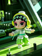 【ai宇宙吧】泡泡玛特盲盒传统京剧脸谱可爱卡通玩偶-即梦Ai描述关键词咒语I：