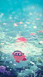 其中包括图片：Kirby Ocean Wallpaper