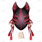 图形恶魔狐狸面具