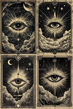 436组Ai智能Midjourney生成塔罗牌卡牌手机电脑壁纸图片+代码咒语关键词素材 436 Ai Art Prompts For Card Art Vol 3插图1