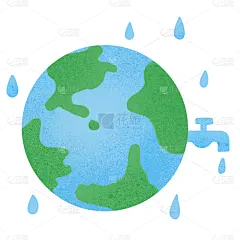 手绘肌理-环保元素-地球