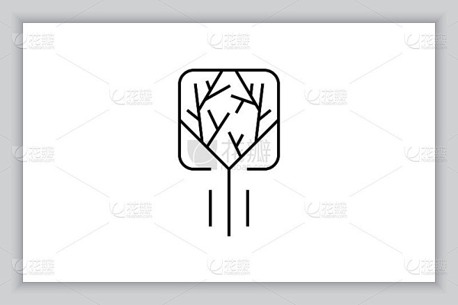 树图标和符号矢量插图