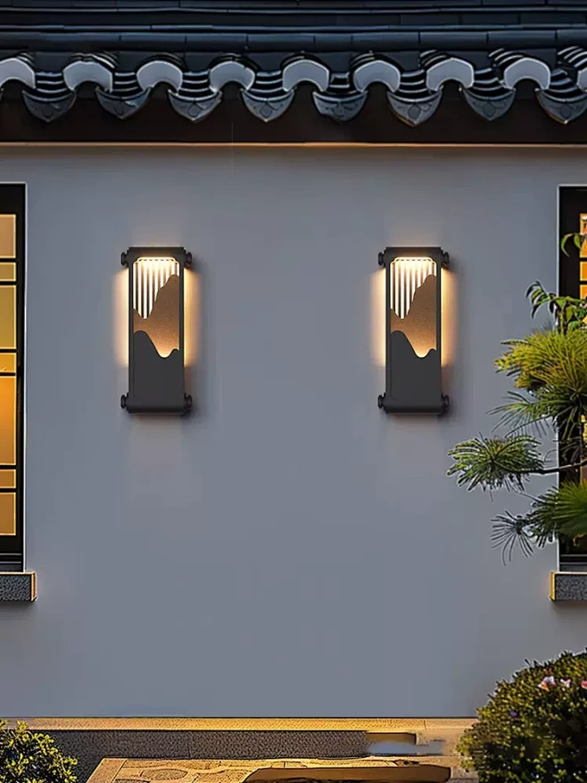 户外壁灯新中式太阳能庭院灯防水室外大门别...