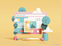 #c4d# 加入C4D模型的漂亮的3D网站UI元素的灵感 ​​​​
