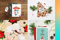 圣诞邀请贺卡设计样机元素[3.36GB,PSD]