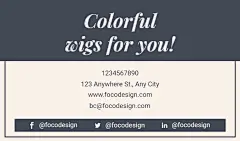 Wigs Exclusive Shop Contact Information Business Card