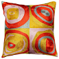 Kandinsky Pillow Cover Quadrate Colors II Hand Embroidered 18" x 18" contemporary-decorative-pillows