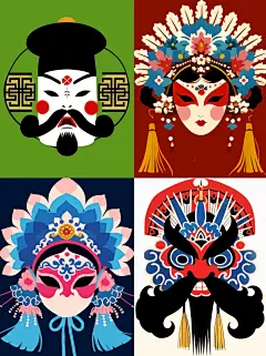 Midjourney|中国国粹文化插画—脸谱 - 小红书