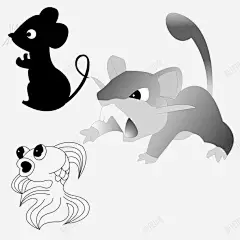 手绘猫和老鼠 页面网页 平面电商 创意素材