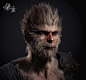 Monkey, 王 琛 : Hello, everyone. It's my honor to bring you the character display of the game black Myth: Wukong. This is a character that players can control, not the final version. As you can see, I have made two versions of face, one close to human, the 