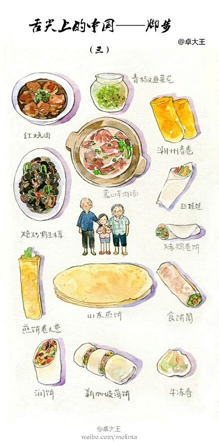 #舌尖上的中国第二季# 手绘，插画 小素...