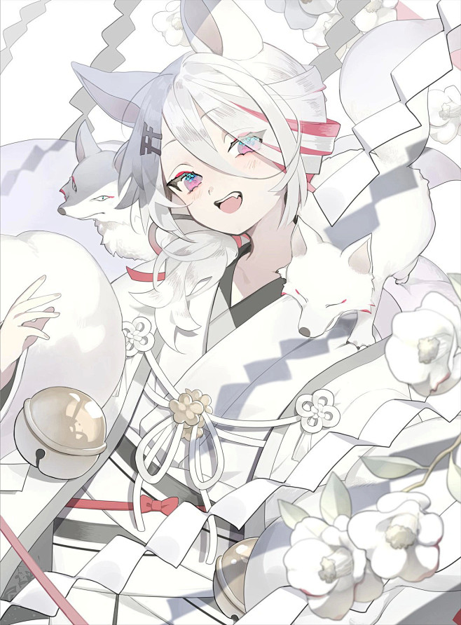 白发 狐妖 和风
