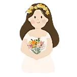 婚庆服务结婚人物新娘可爱手绘风动态贴纸